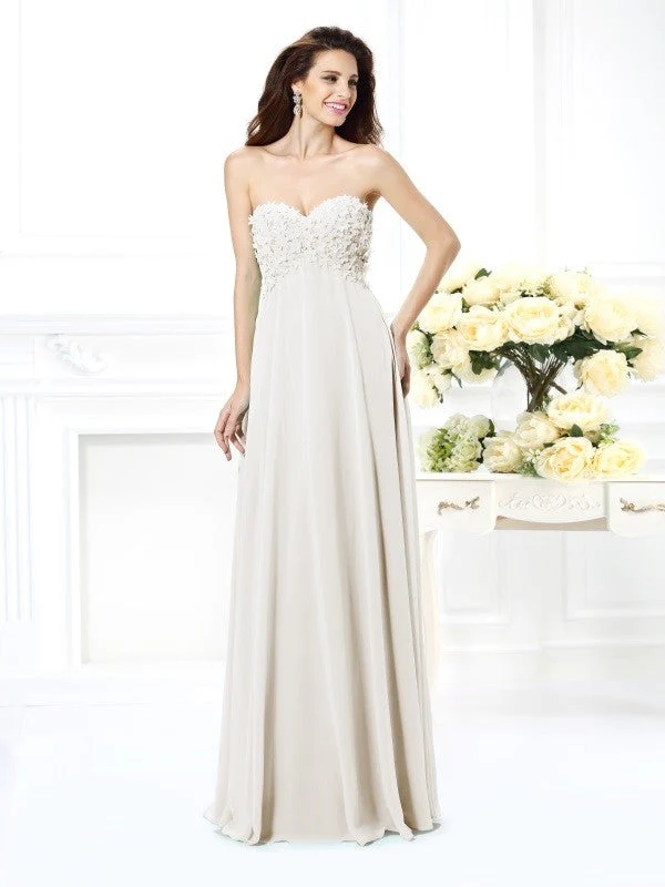 Gorgeous Sweetheart Sleeveless Long Chiffon Bridesmaid Dresses - Image 16