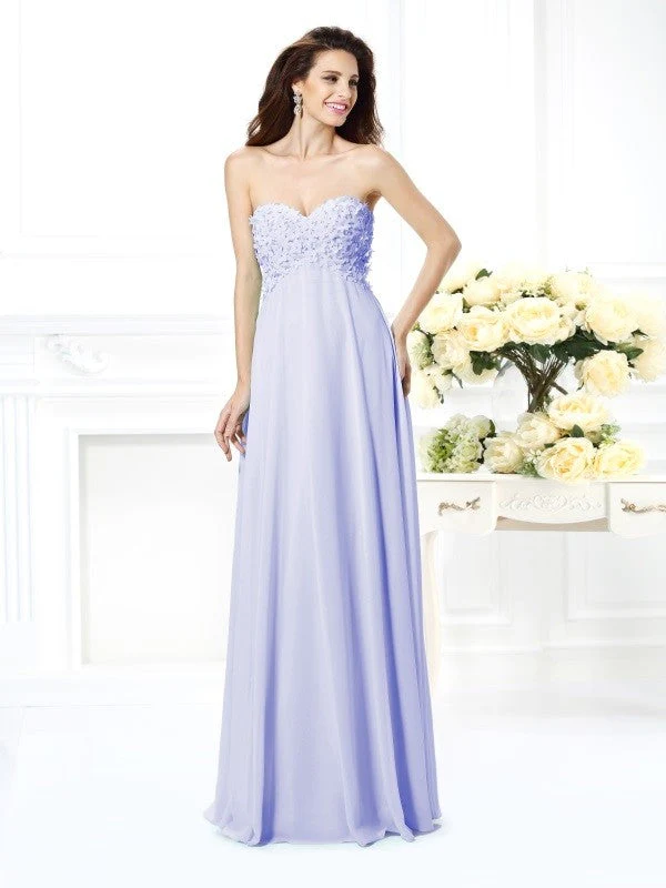 Gorgeous Sweetheart Sleeveless Long Chiffon Bridesmaid Dresses - Image 17