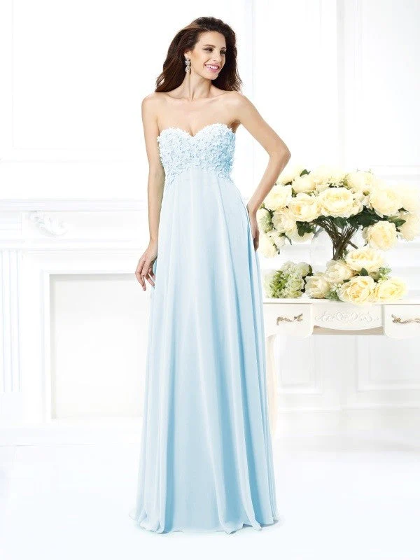 Gorgeous Sweetheart Sleeveless Long Chiffon Bridesmaid Dresses - Image 18