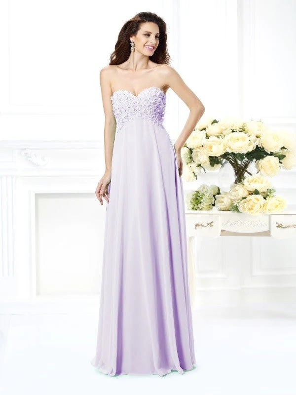 Gorgeous Sweetheart Sleeveless Long Chiffon Bridesmaid Dresses - Image 19