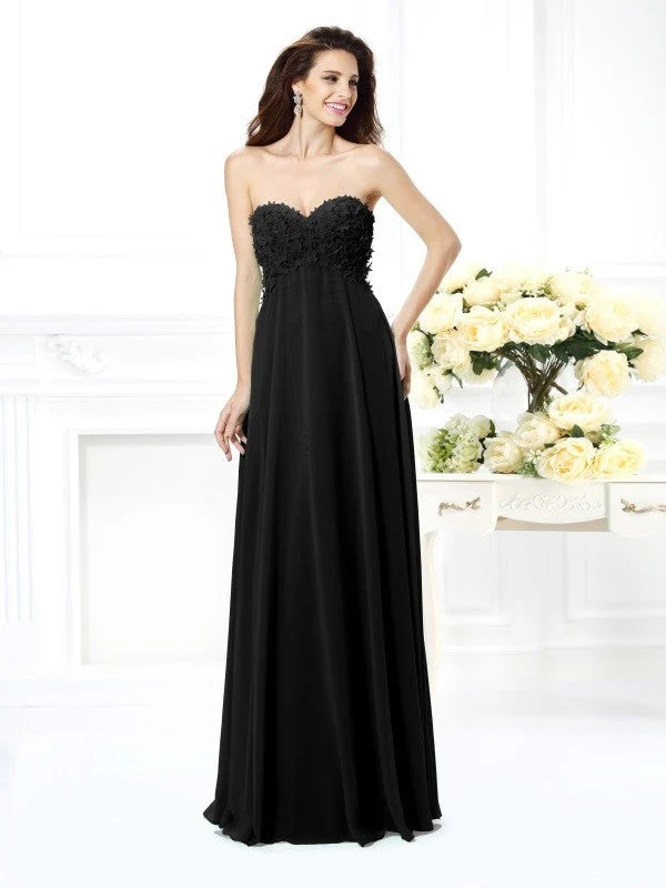 Gorgeous Sweetheart Sleeveless Long Chiffon Bridesmaid Dresses - Image 2
