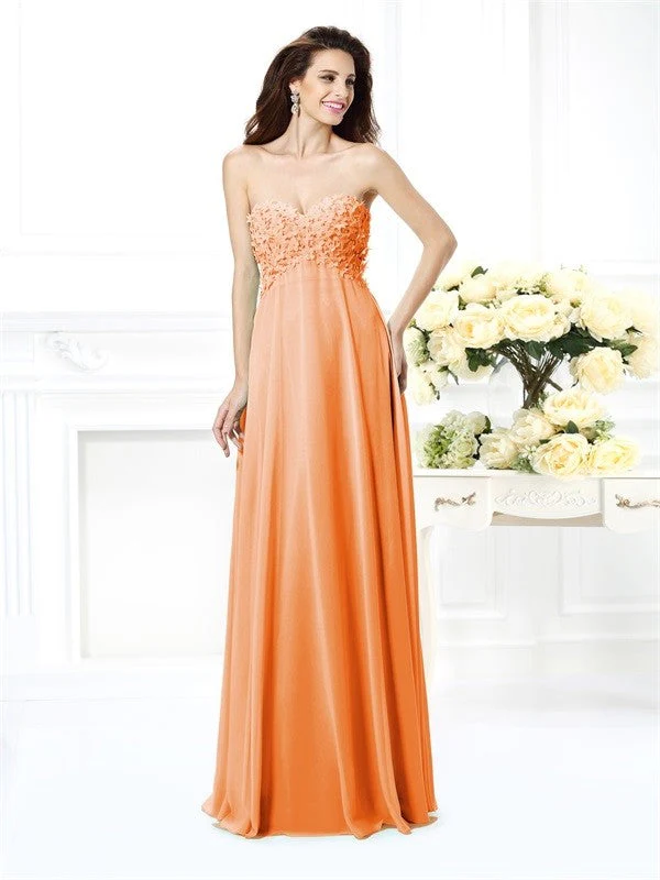 Gorgeous Sweetheart Sleeveless Long Chiffon Bridesmaid Dresses - Image 20