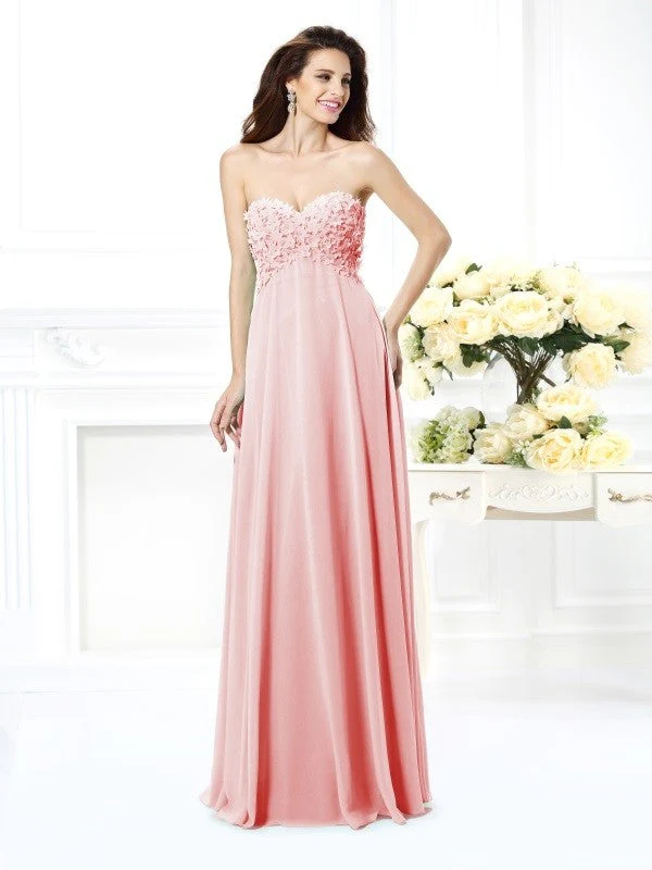 Gorgeous Sweetheart Sleeveless Long Chiffon Bridesmaid Dresses - Image 21