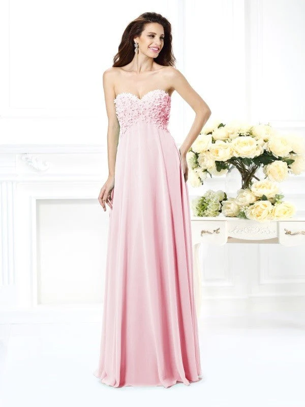 Gorgeous Sweetheart Sleeveless Long Chiffon Bridesmaid Dresses - Image 22