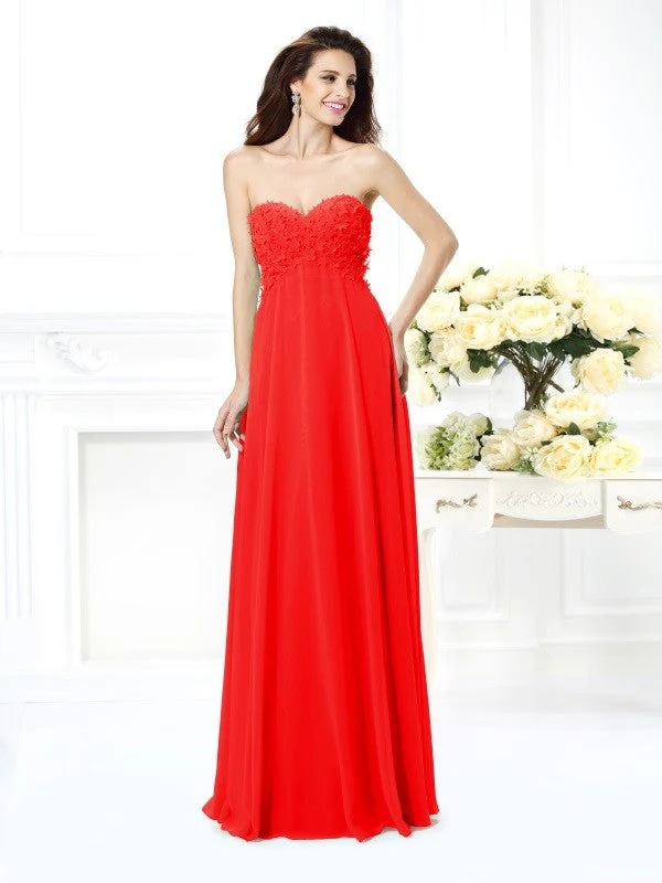 Gorgeous Sweetheart Sleeveless Long Chiffon Bridesmaid Dresses - Image 23