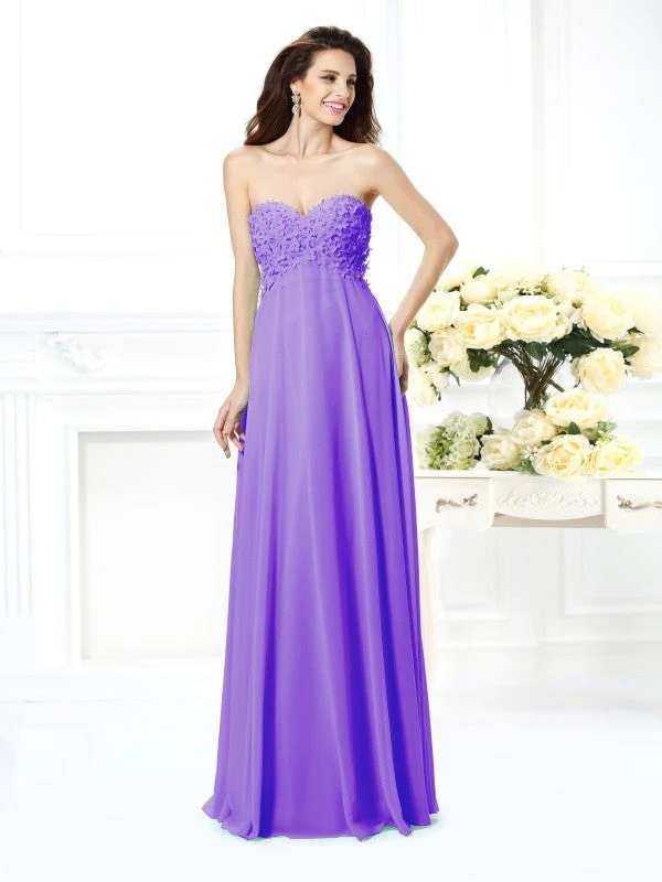 Gorgeous Sweetheart Sleeveless Long Chiffon Bridesmaid Dresses - Image 24
