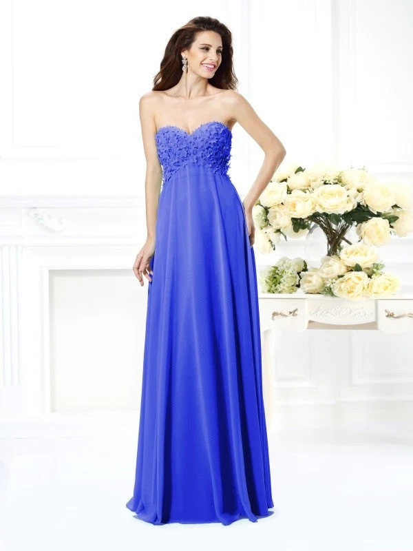Gorgeous Sweetheart Sleeveless Long Chiffon Bridesmaid Dresses - Image 25