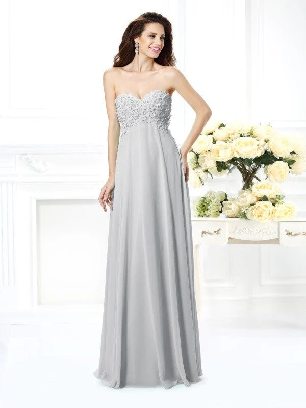 Gorgeous Sweetheart Sleeveless Long Chiffon Bridesmaid Dresses - Image 27