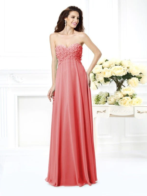 Gorgeous Sweetheart Sleeveless Long Chiffon Bridesmaid Dresses - Image 28