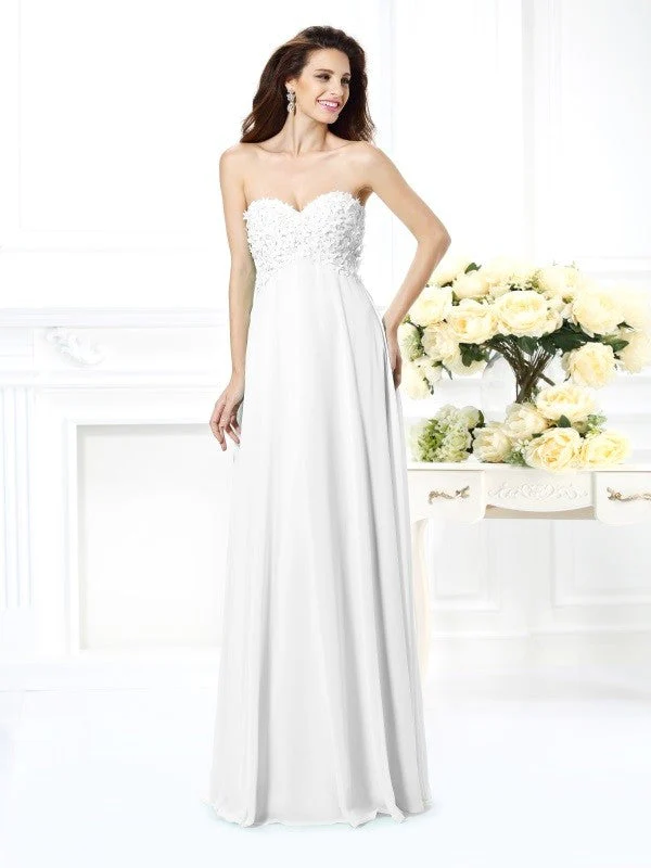Gorgeous Sweetheart Sleeveless Long Chiffon Bridesmaid Dresses - Image 29