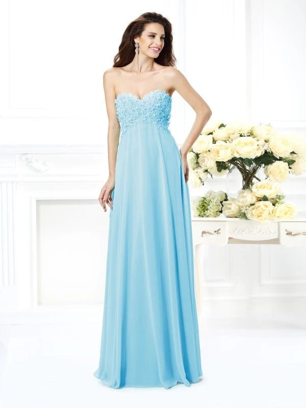 Gorgeous Sweetheart Sleeveless Long Chiffon Bridesmaid Dresses - Image 3