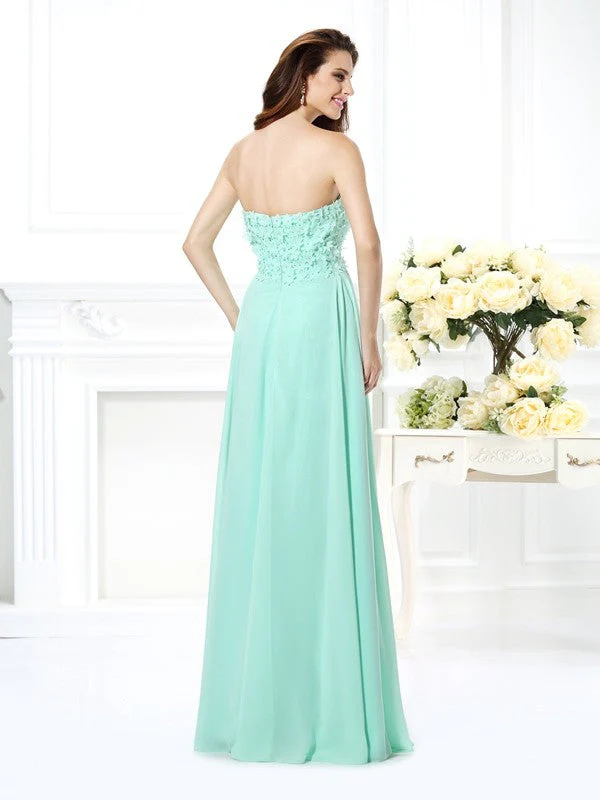 Gorgeous Sweetheart Sleeveless Long Chiffon Bridesmaid Dresses - Image 30