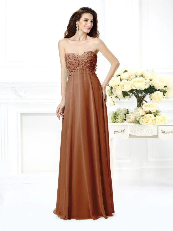 Gorgeous Sweetheart Sleeveless Long Chiffon Bridesmaid Dresses - Image 4