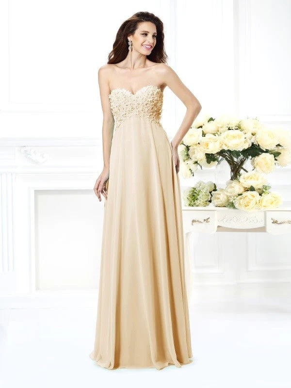 Gorgeous Sweetheart Sleeveless Long Chiffon Bridesmaid Dresses - Image 6