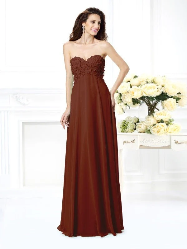 Gorgeous Sweetheart Sleeveless Long Chiffon Bridesmaid Dresses - Image 7