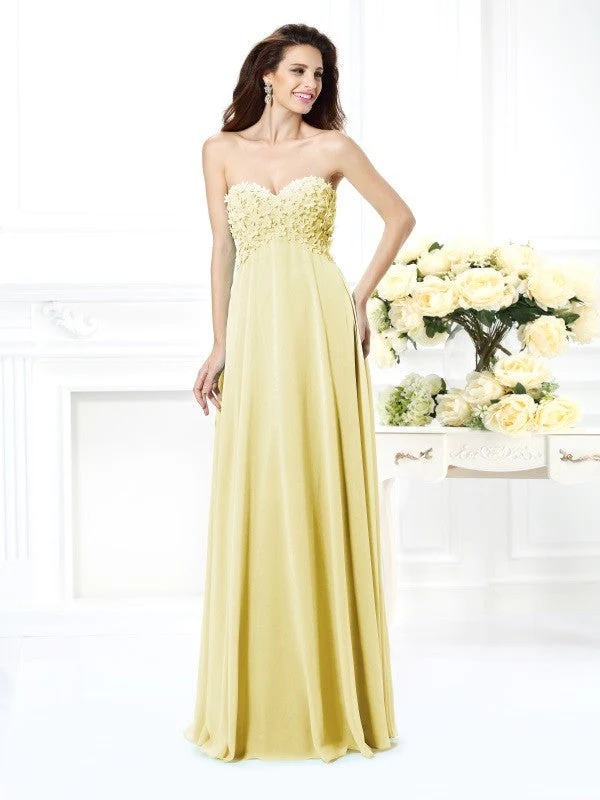 Gorgeous Sweetheart Sleeveless Long Chiffon Bridesmaid Dresses - Image 8