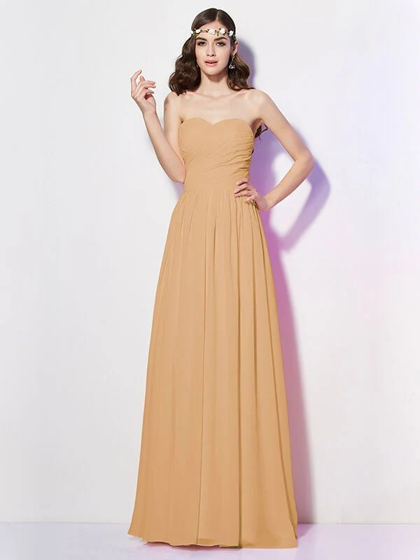 Gorgeous Sweetheart Sleeveless Long Pleats Chiffon Bridesmaid Dresses - Image 12