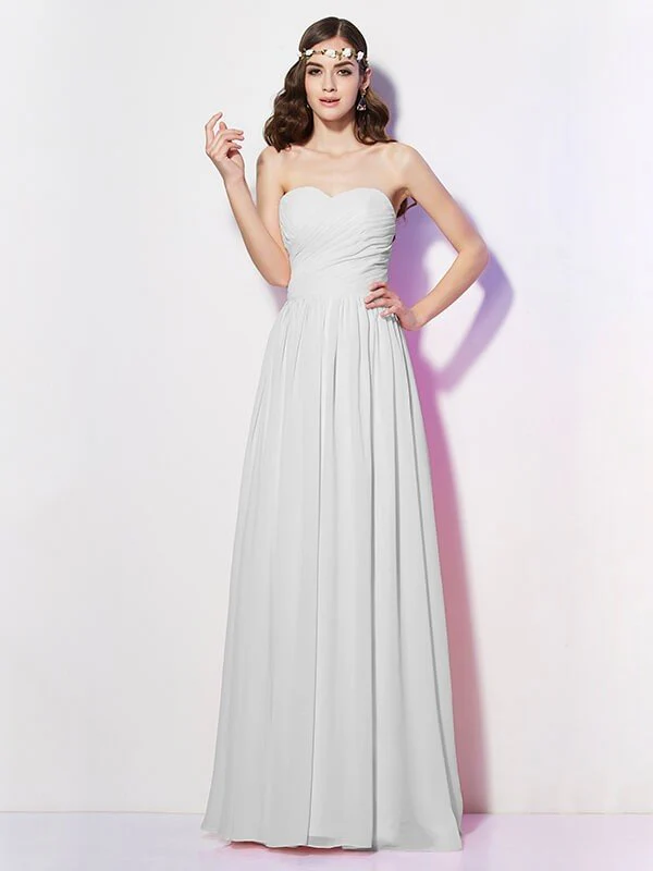 Gorgeous Sweetheart Sleeveless Long Pleats Chiffon Bridesmaid Dresses - Image 19
