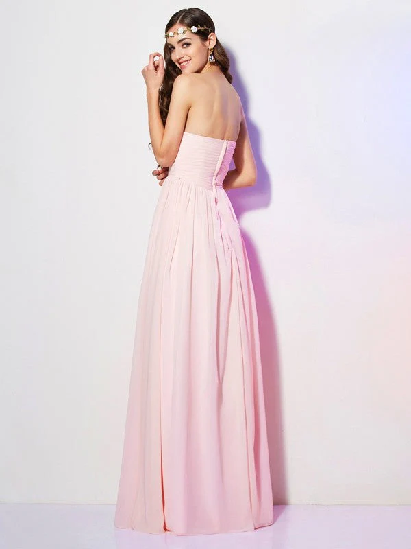 Gorgeous Sweetheart Sleeveless Long Pleats Chiffon Bridesmaid Dresses - Image 30