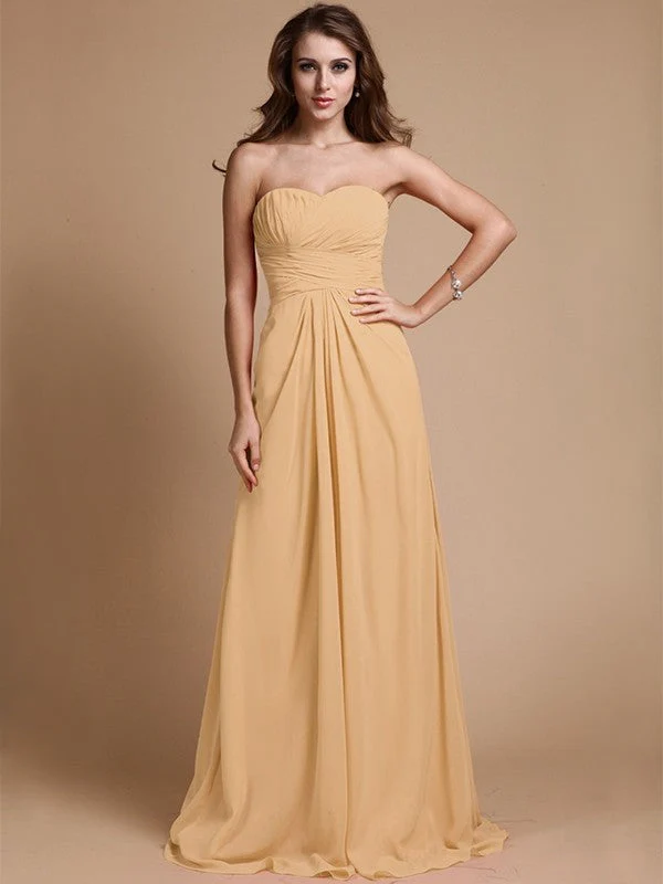 Gorgeous Sweetheart Sleeveless Ruffles Chiffon Long Bridesmaid Dresses - Image 10