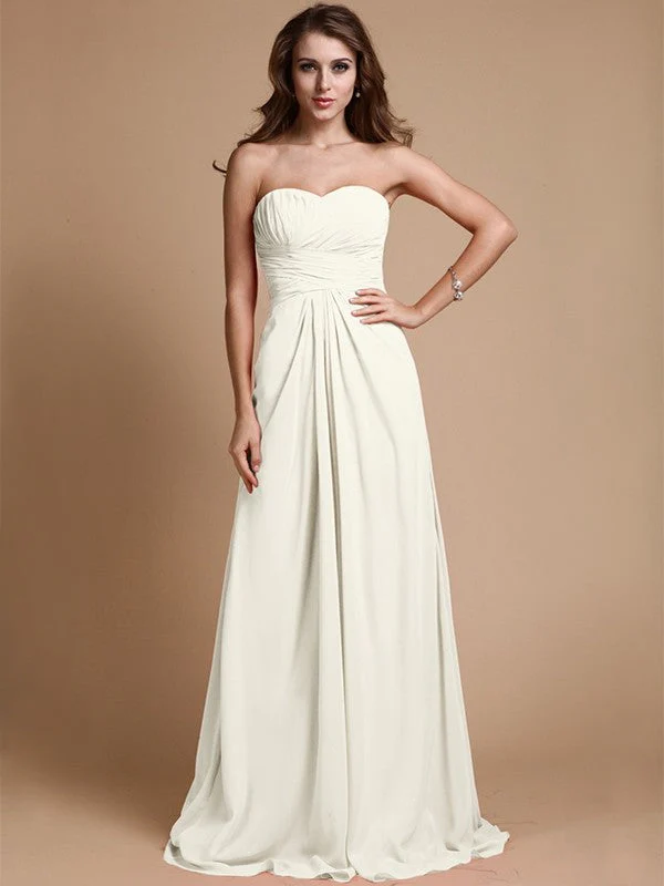 Gorgeous Sweetheart Sleeveless Ruffles Chiffon Long Bridesmaid Dresses - Image 16