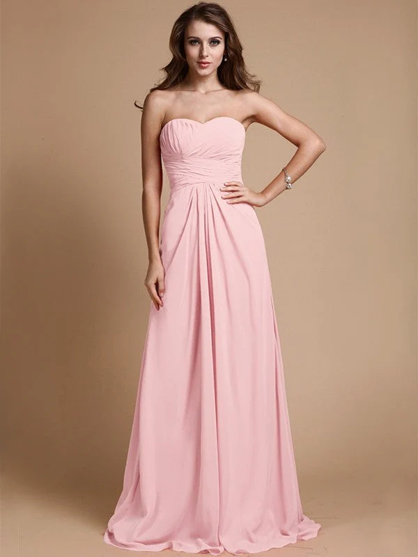 Gorgeous Sweetheart Sleeveless Ruffles Chiffon Long Bridesmaid Dresses - Image 22