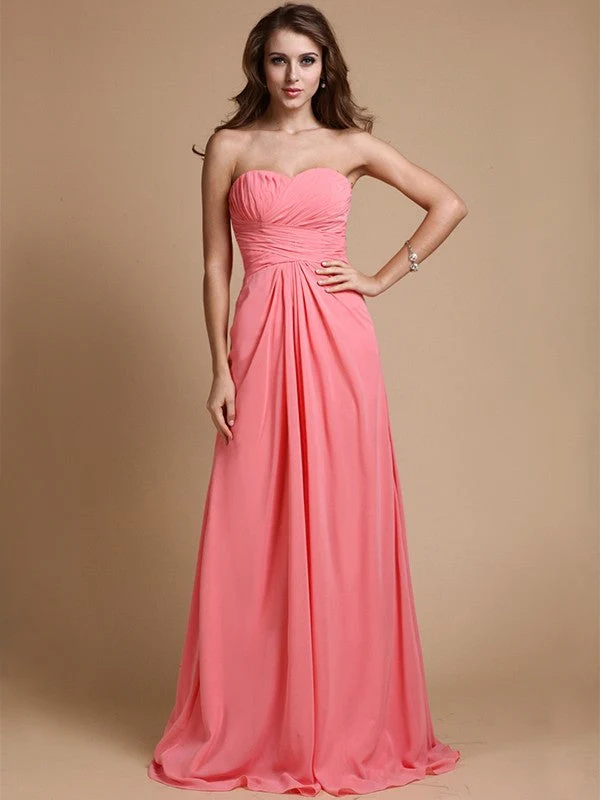 Gorgeous Sweetheart Sleeveless Ruffles Chiffon Long Bridesmaid Dresses - Image 28