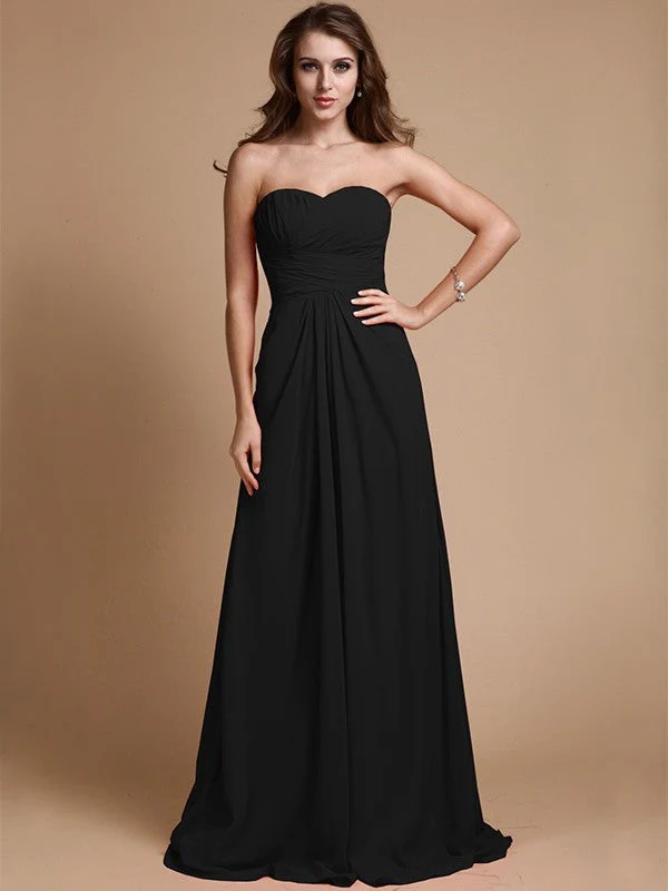 Gorgeous Sweetheart Sleeveless Ruffles Chiffon Long Bridesmaid Dresses - Image 3