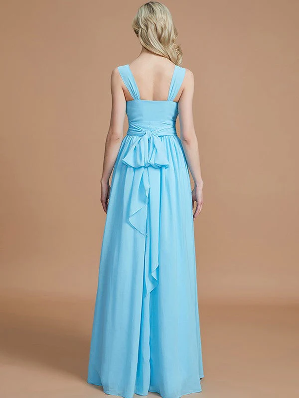 V-Neck Elegant Chiffon Sleeveless Bridesmaid Dresses - Image 36