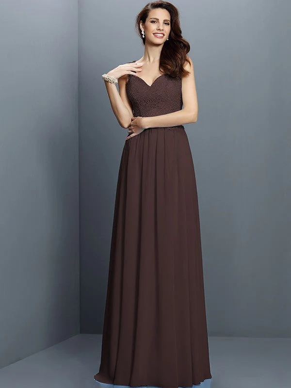 V-Neck Elegant Lace Sleeveless Long Chiffon Bridesmaid Dresses - Image 10