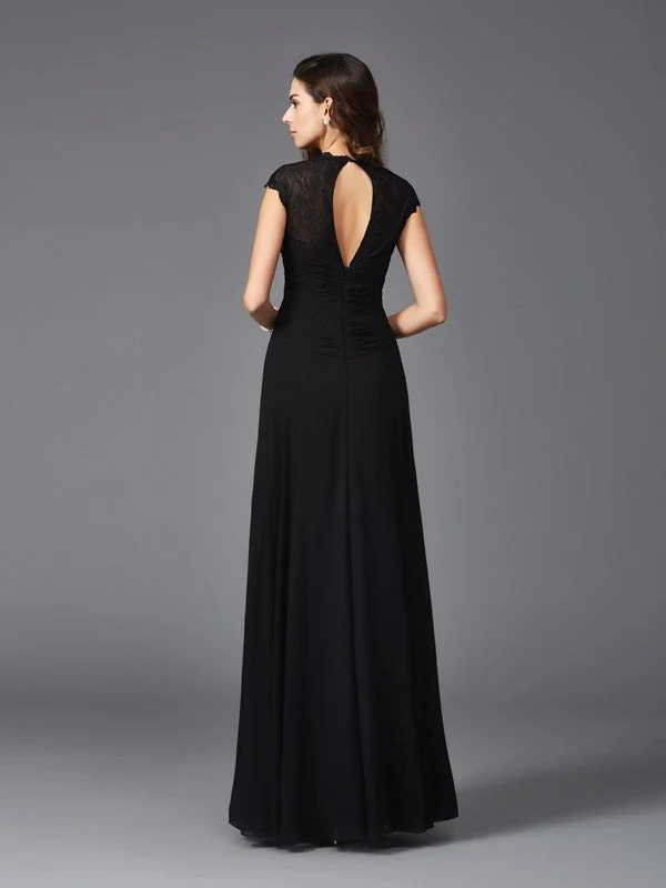 V-Neck Elegant Sleeveless Long Chiffon Bridesmaid dresses - Image 30