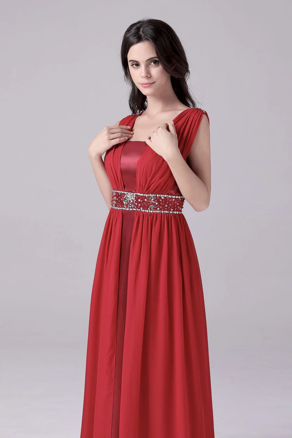 A-line court train sleeveless halter backless mother's dress - Image 8