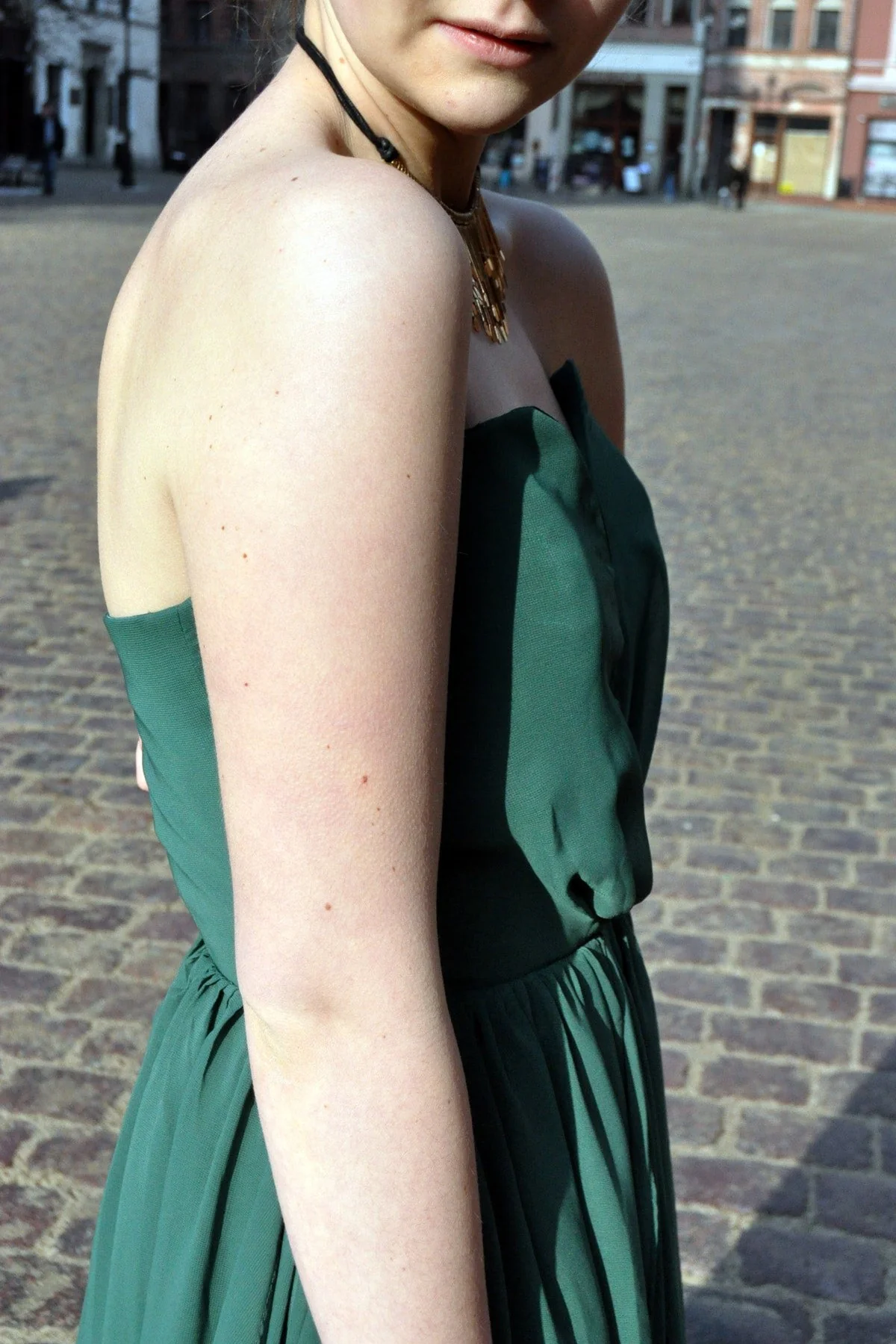 A-line Deep V-neck Floor Length Chiffon Backless Prom Dress - Image 6
