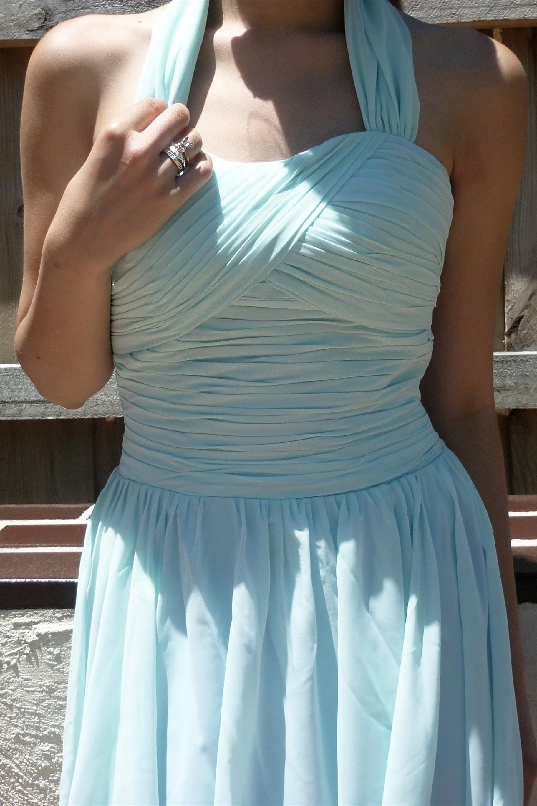A-line Halt Sweetheart Knee Length Backless Chiffon Prom Dress - Image 10