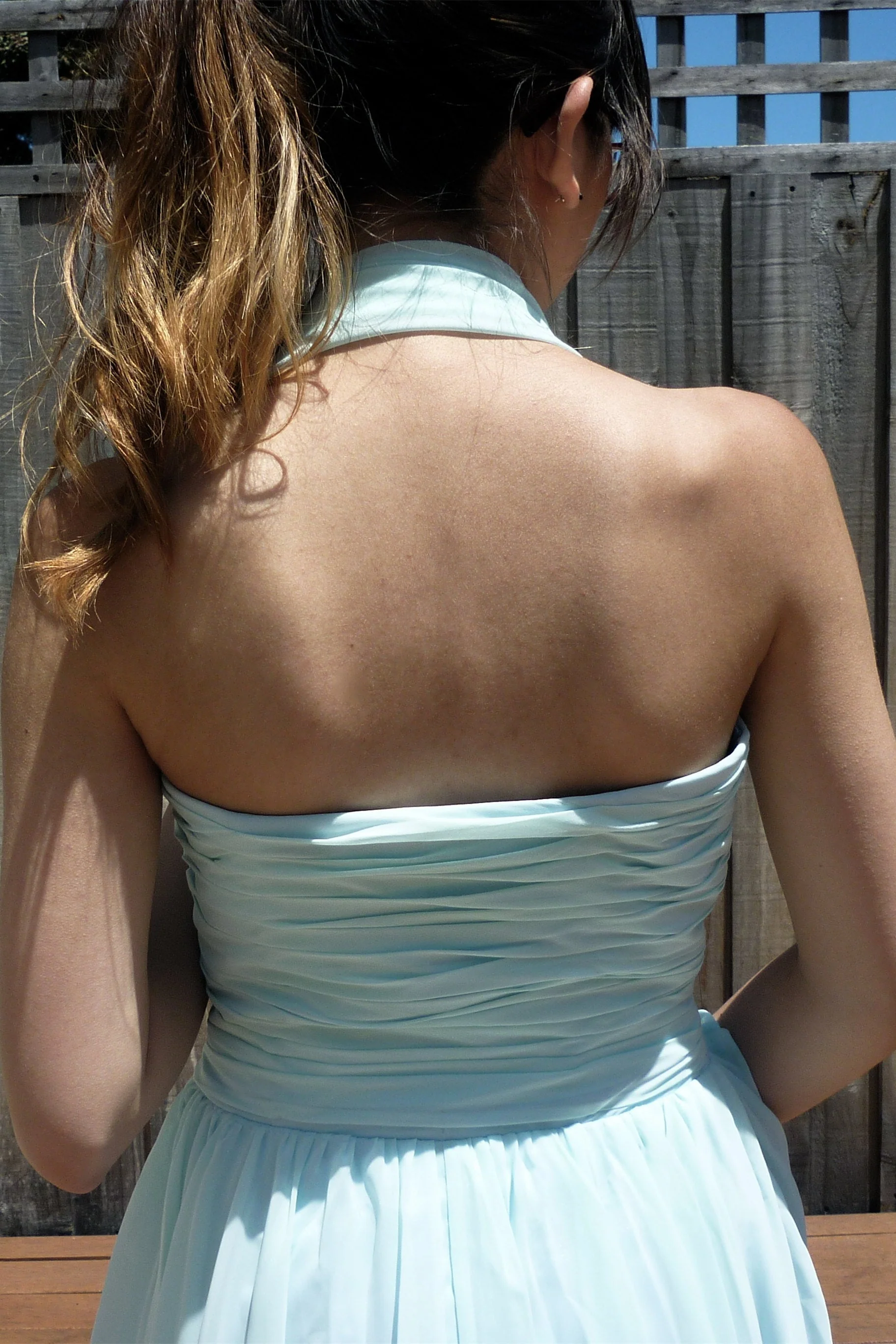 A-line Halt Sweetheart Knee Length Backless Chiffon Prom Dress - Image 12