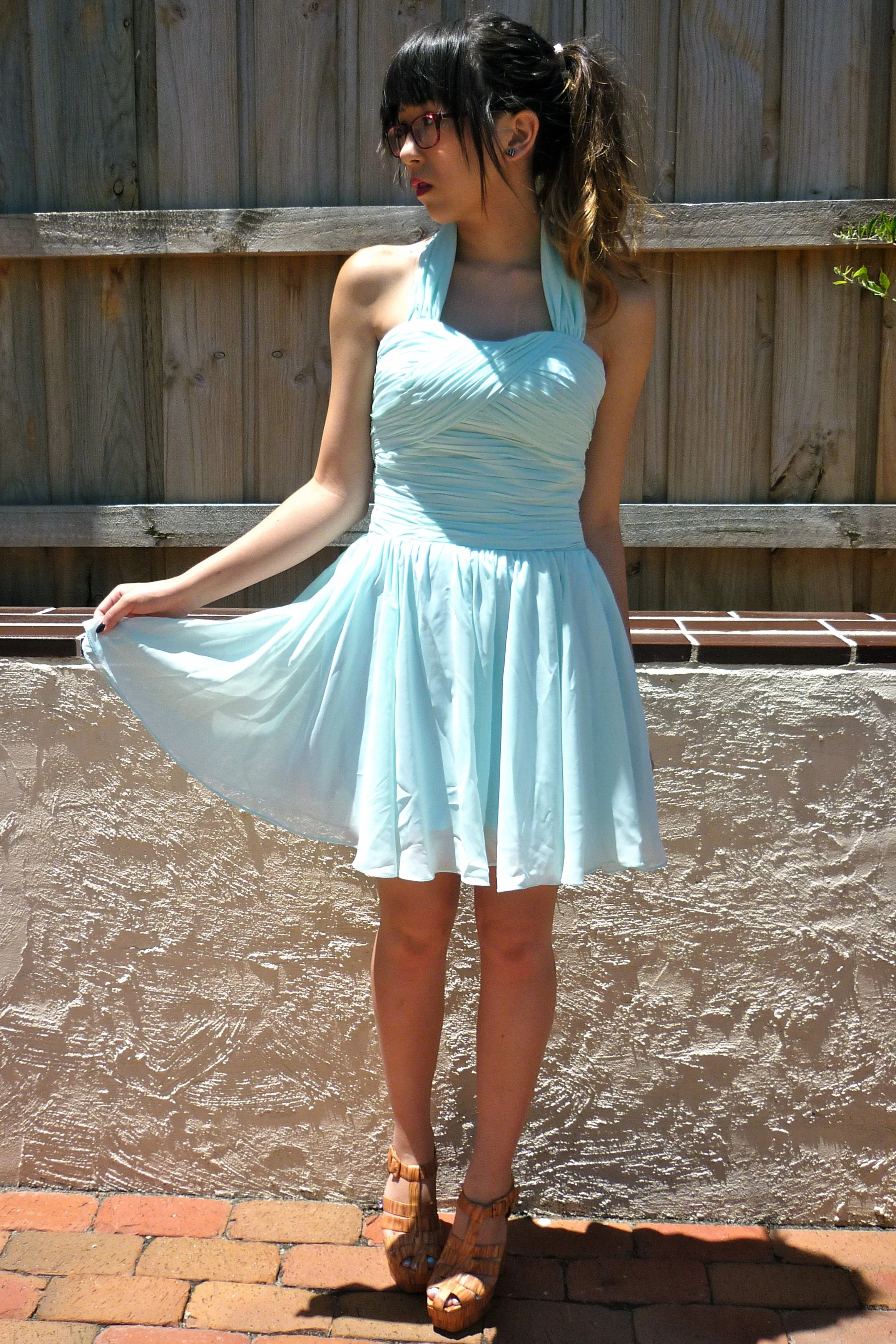 A-line Halt Sweetheart Knee Length Backless Chiffon Prom Dress - Image 4
