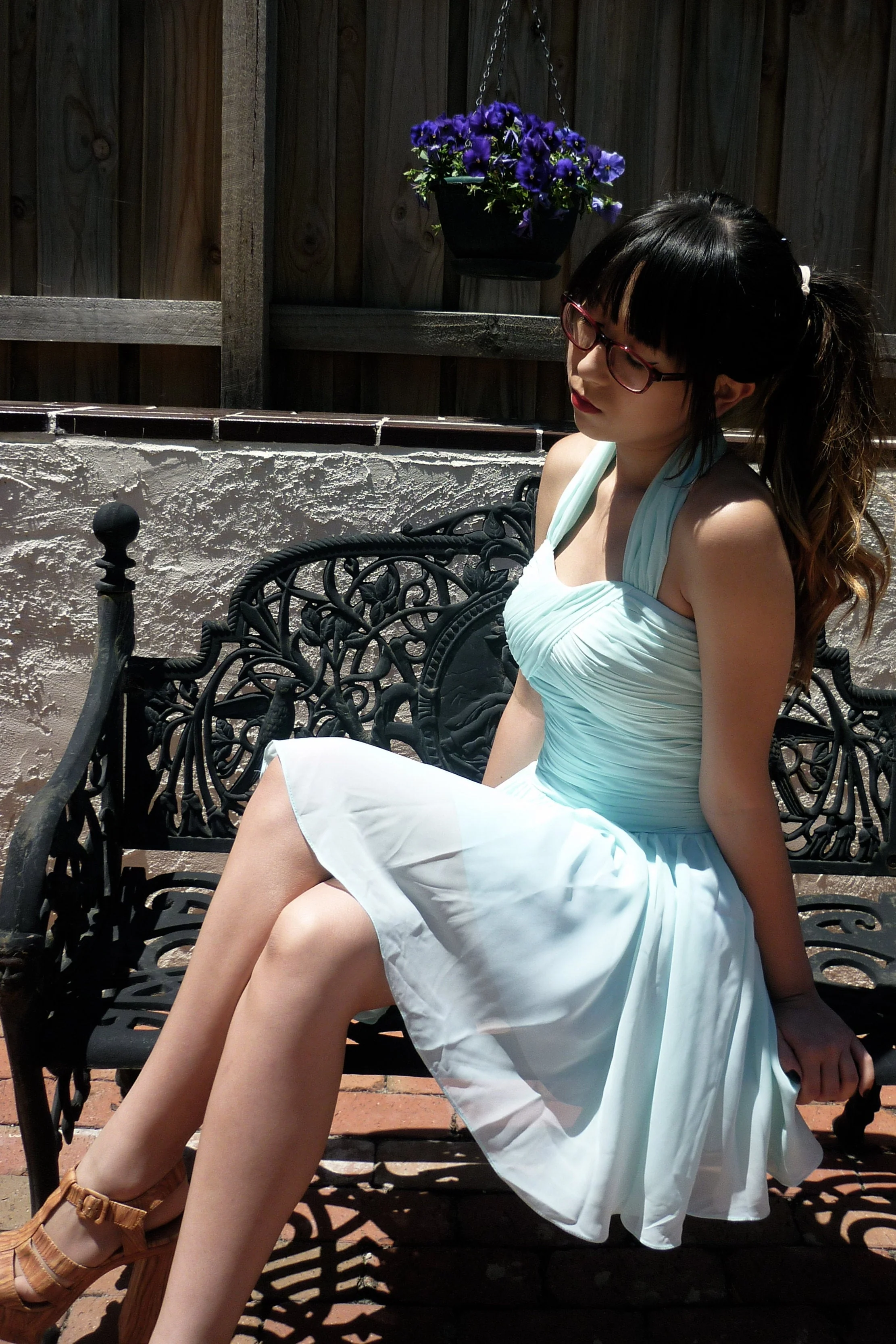 A-line Halt Sweetheart Knee Length Backless Chiffon Prom Dress - Image 5
