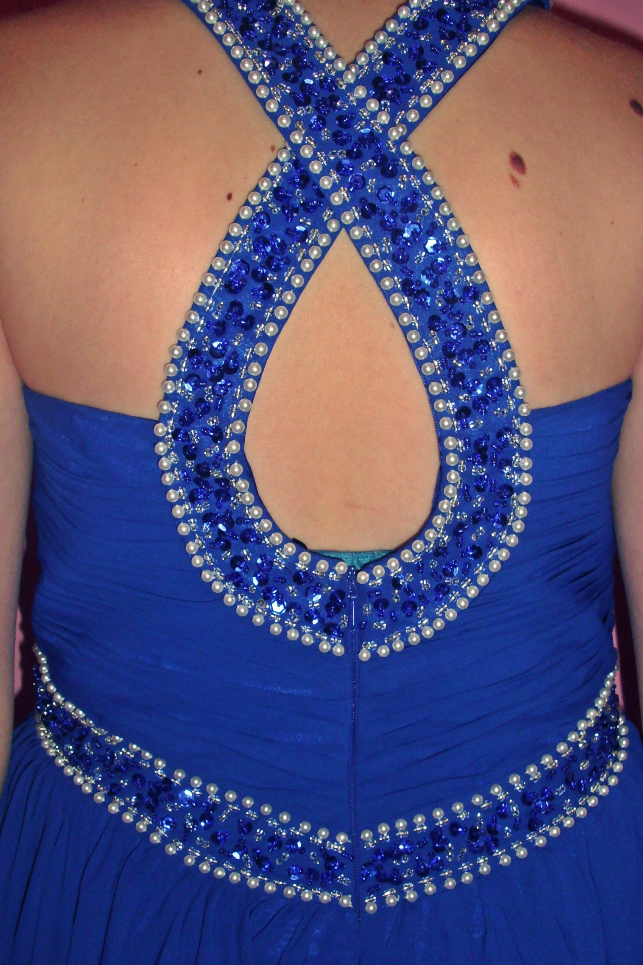 A-line Halter Knee Length Chiffon Paillette Backless Homecoming Dress - Image 10