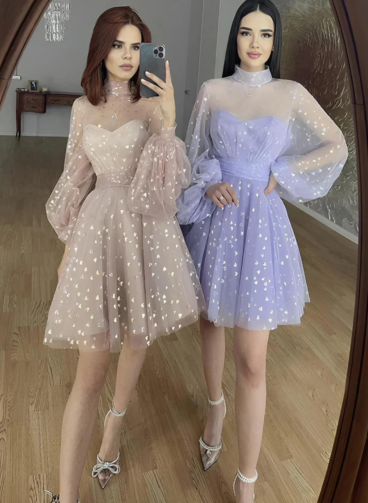 A-Line Illusion Neck Sleeveless Short/Mini Lace Homecoming Dresses - Image 4