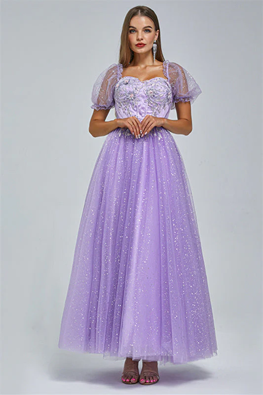 Off-the-shoulder Lace Applique Ankle Length Backless Vintage Beautiful Ball Gown Prom Dress - Image 7