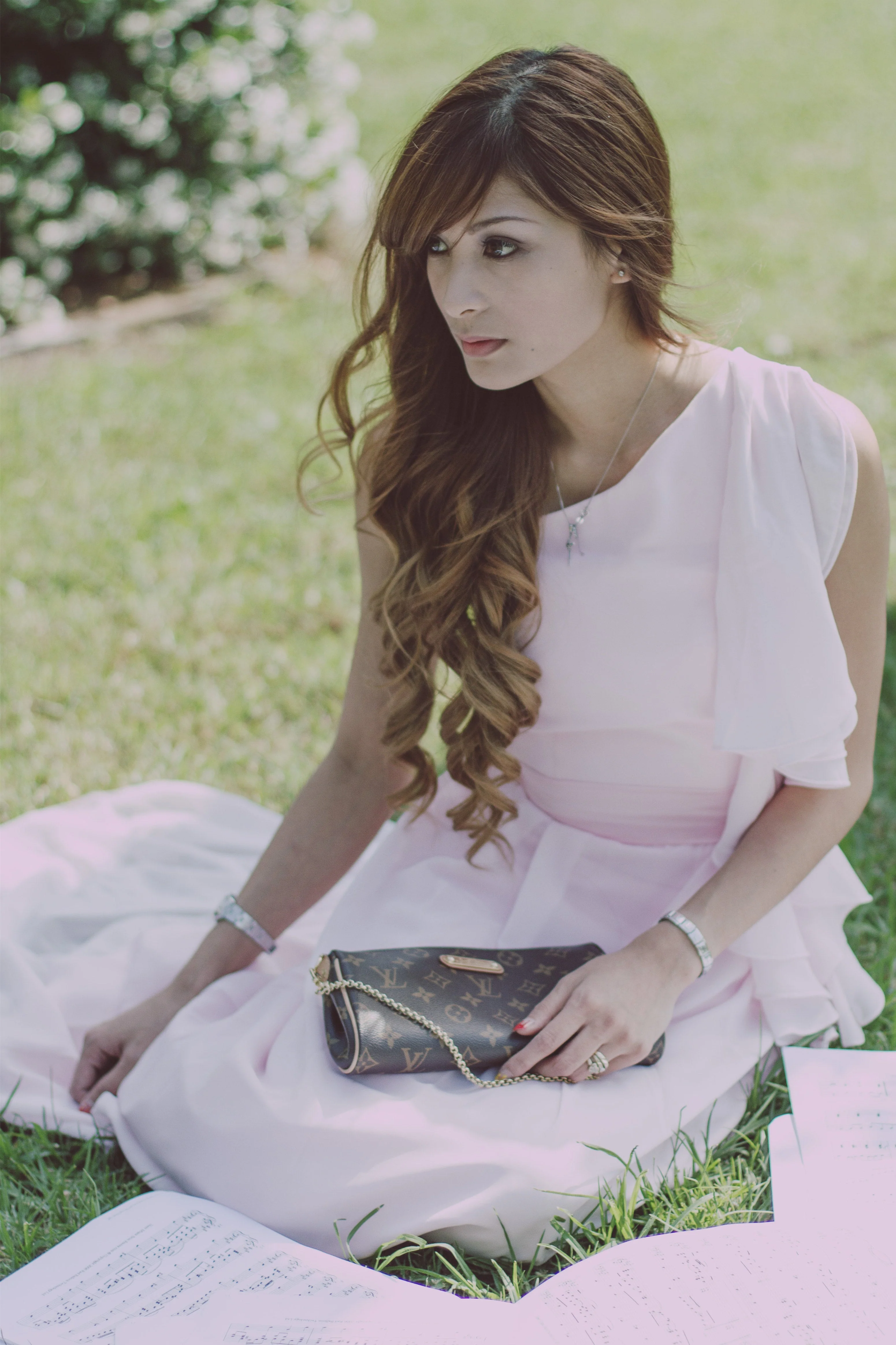 A-line One-shoulder Floor Length Chiffon Hanging Ribbon Prom Dress - Image 8