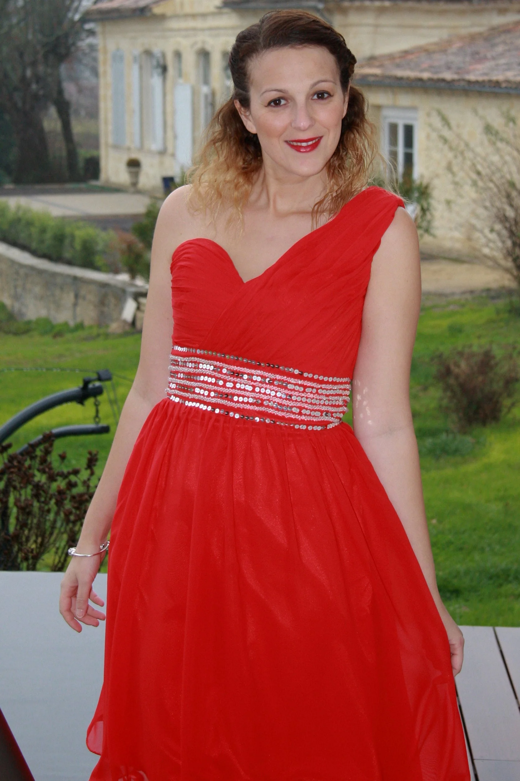 A-line One-shoulder Knee Length Tulle Spaghetti Homecoming Dress - Image 3