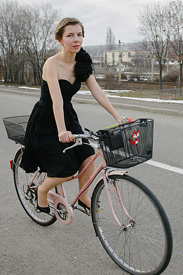 A-line One-shoulder Sweetheart Floor Length Chiffon Handmade Flower Bridesmaid Dress - Image 5