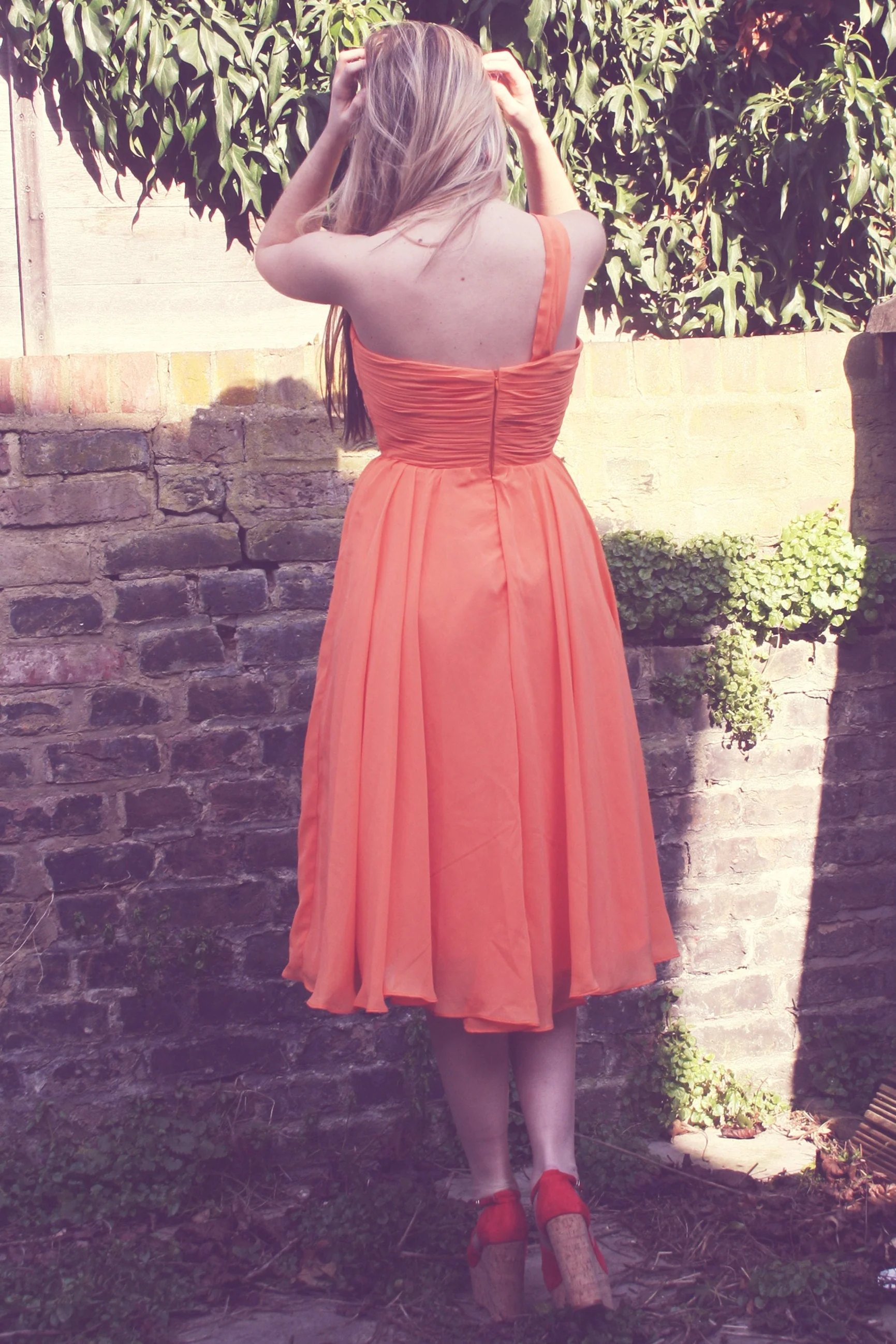 A-line One-shoulder Sweetheart Knee Length Chiffon Homecoming Dress - Image 5