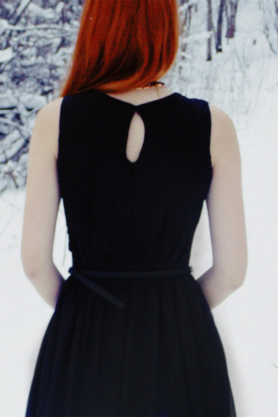 A-line Round Collar High-low Length Chiffon Prom Dress - Image 2