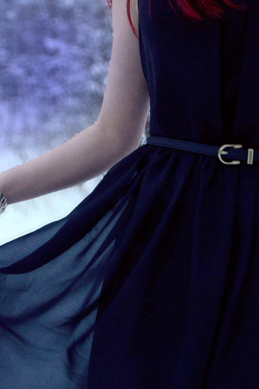 A-line Round Collar High-low Length Chiffon Prom Dress - Image 7