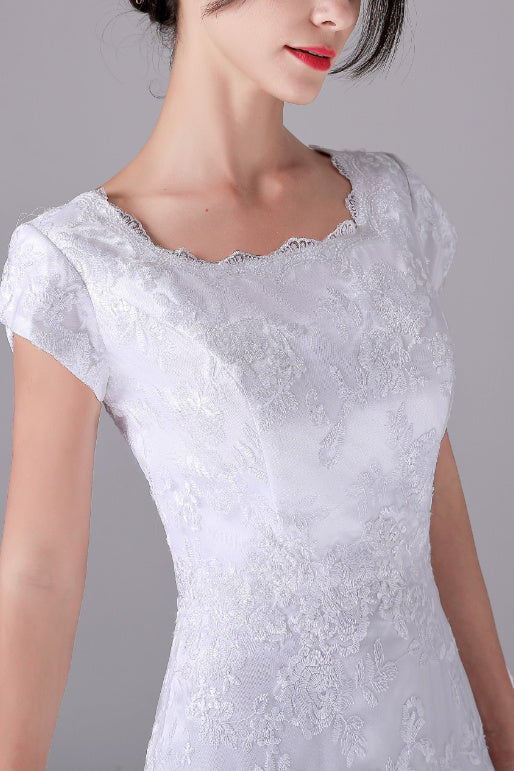 A-Line Short sleeves Asymmetrical Ankle Length Bateau mother's dress - Image 4