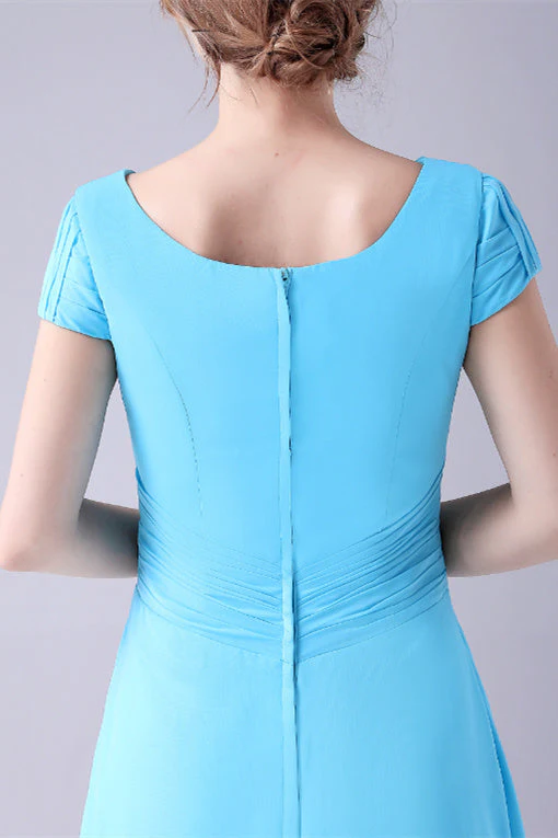 A-Line Short sleeves Square Sequined Knee-length Applique mother's dress - Image 2