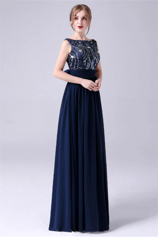 A-Line sleeveless Ankle-length Sequined beading Flower mother's dress - Image 4