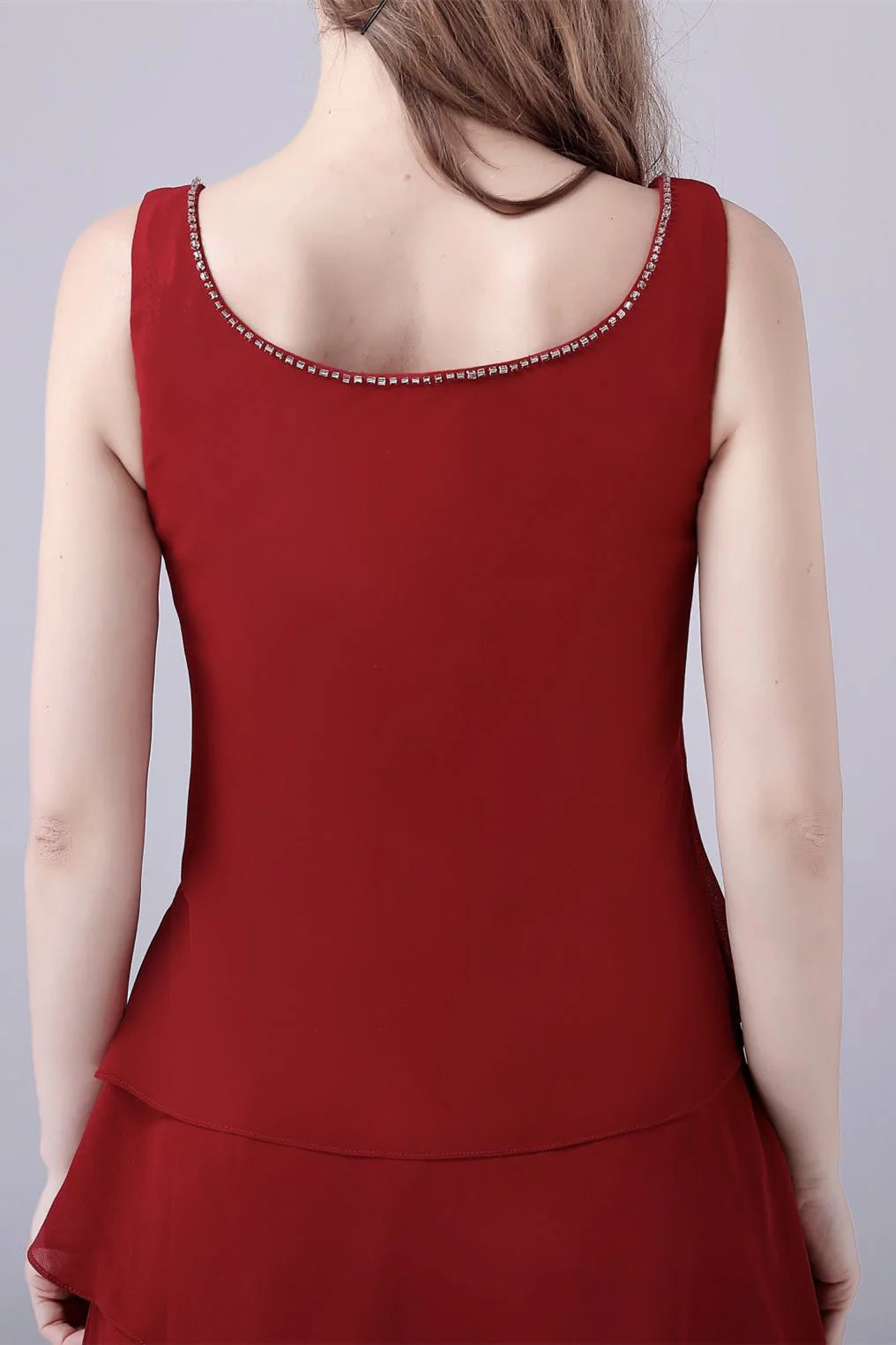 A-Line sleeveless jewel floor length backless mother's dress - Image 2
